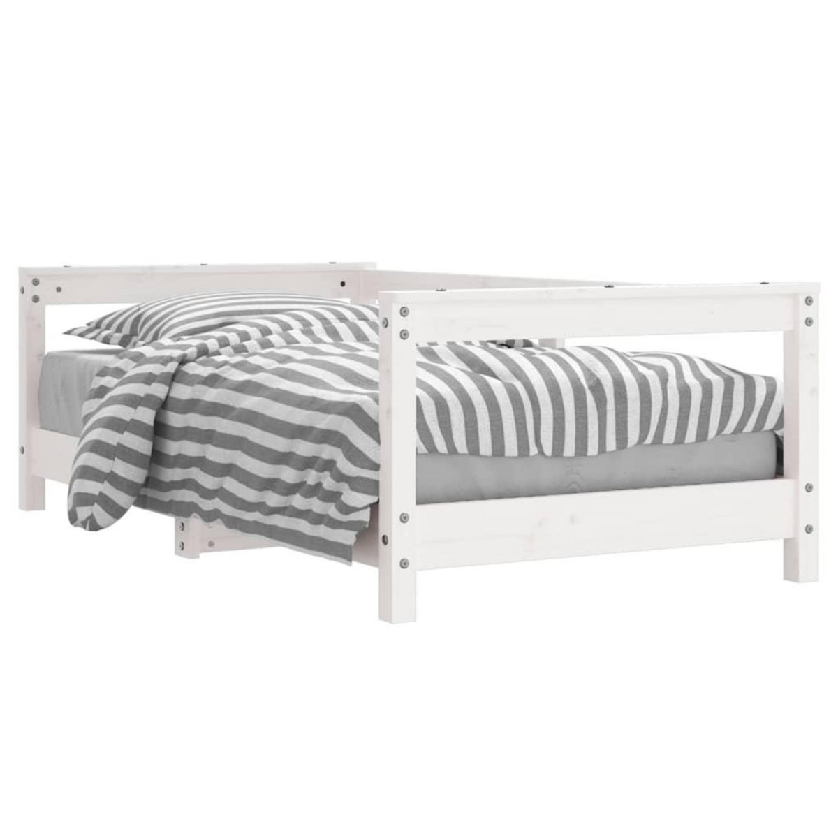 VIDAXL Cadre de lit pour enfant blanc 70x140 cm bois de pin massif