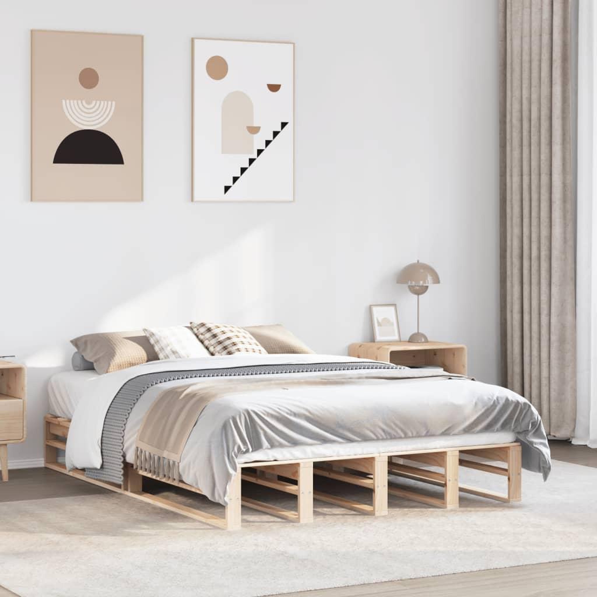 VIDAXL Cadre de lit sans matelas 140x190 cm bois de pin massif