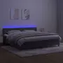 VIDAXL Sommier a lattes de lit avec matelas LED Gris fonce 200x200 cm