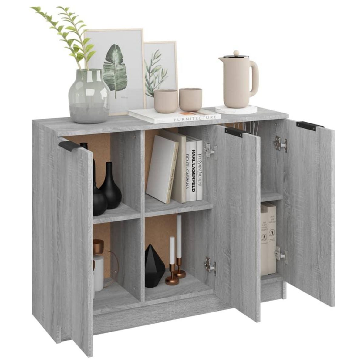 VIDAXL Buffet Sonoma gris 90,5x30x70 cm Bois d'ingenierie