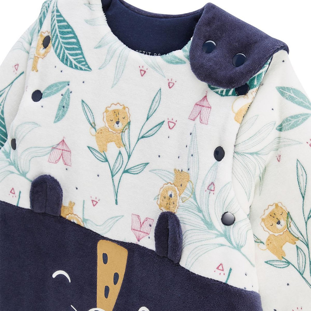 Petit Béguin Turbulette TOG 2 en velours avec pieds retroussables et manches amovibles Charly