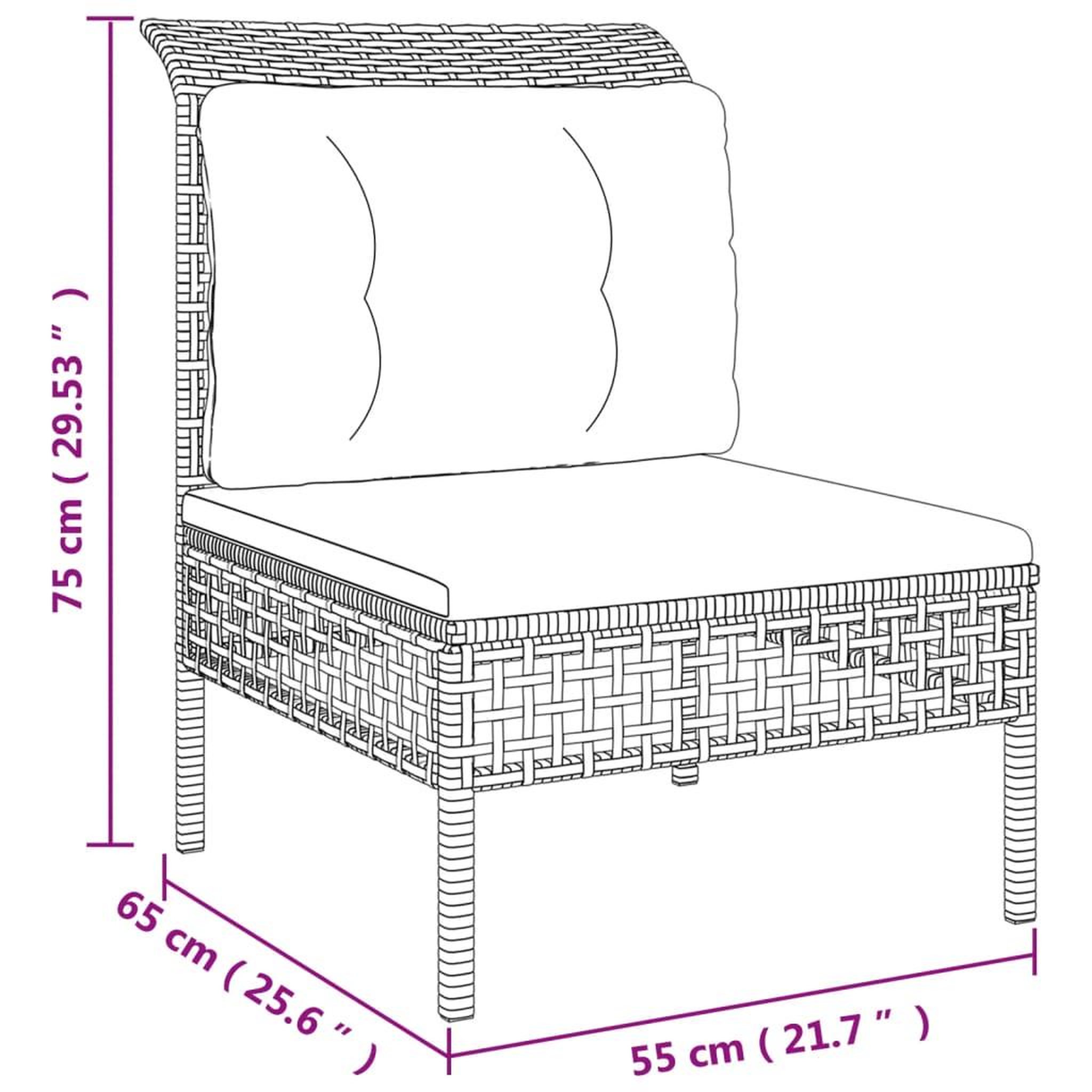 Voir la diapositive 6 : VIDAXL Salon de jardin 5 pcs avec coussins Gris Resine tressee