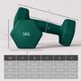 Voir la diapositive 3 : HOMCOM Support noir pour 6 haltères vinyles - 6 haltères incluses total 24 Kg - noir gris vert