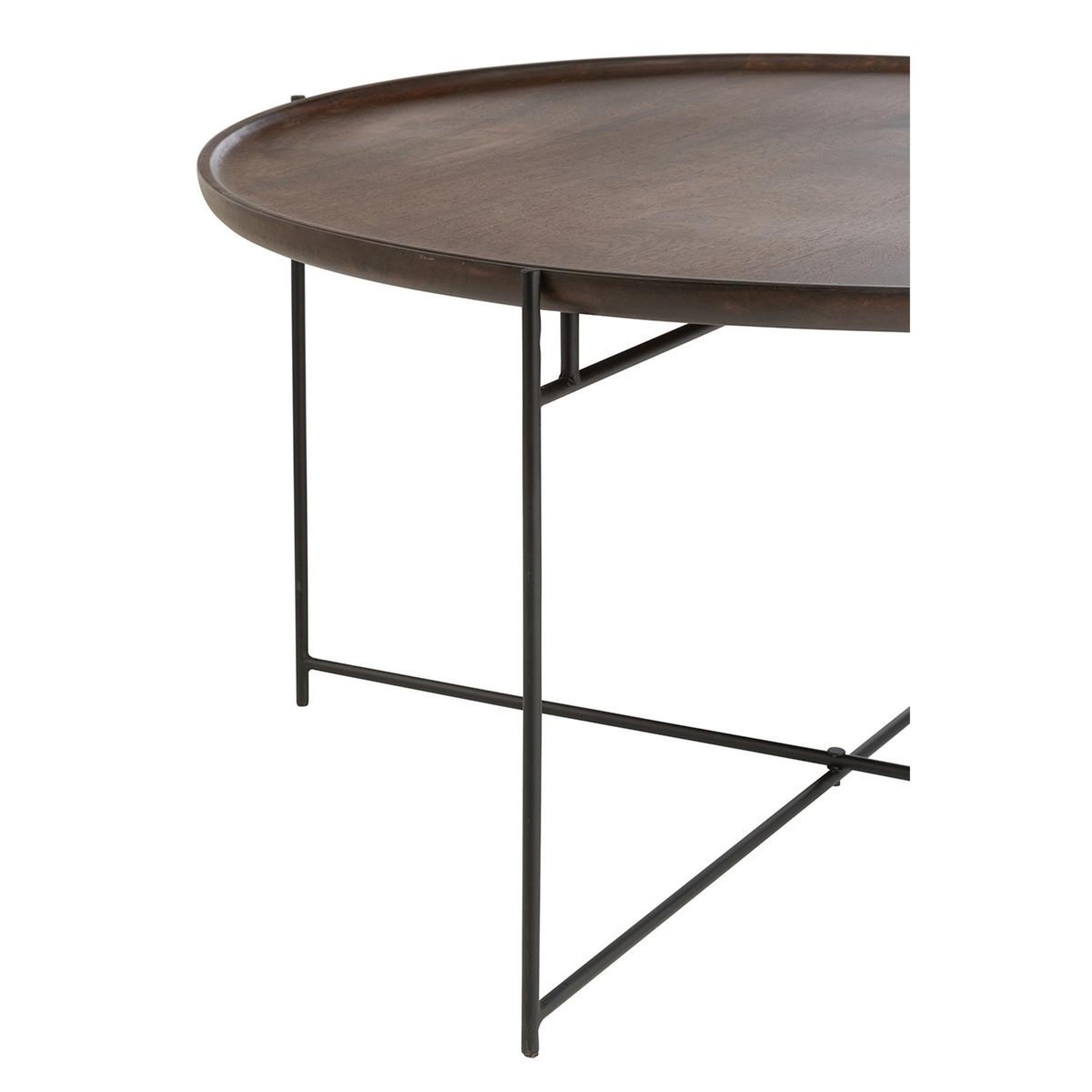 Voir la diapositive 2 : J-LINE Table basse en bois  randy  80cm marron