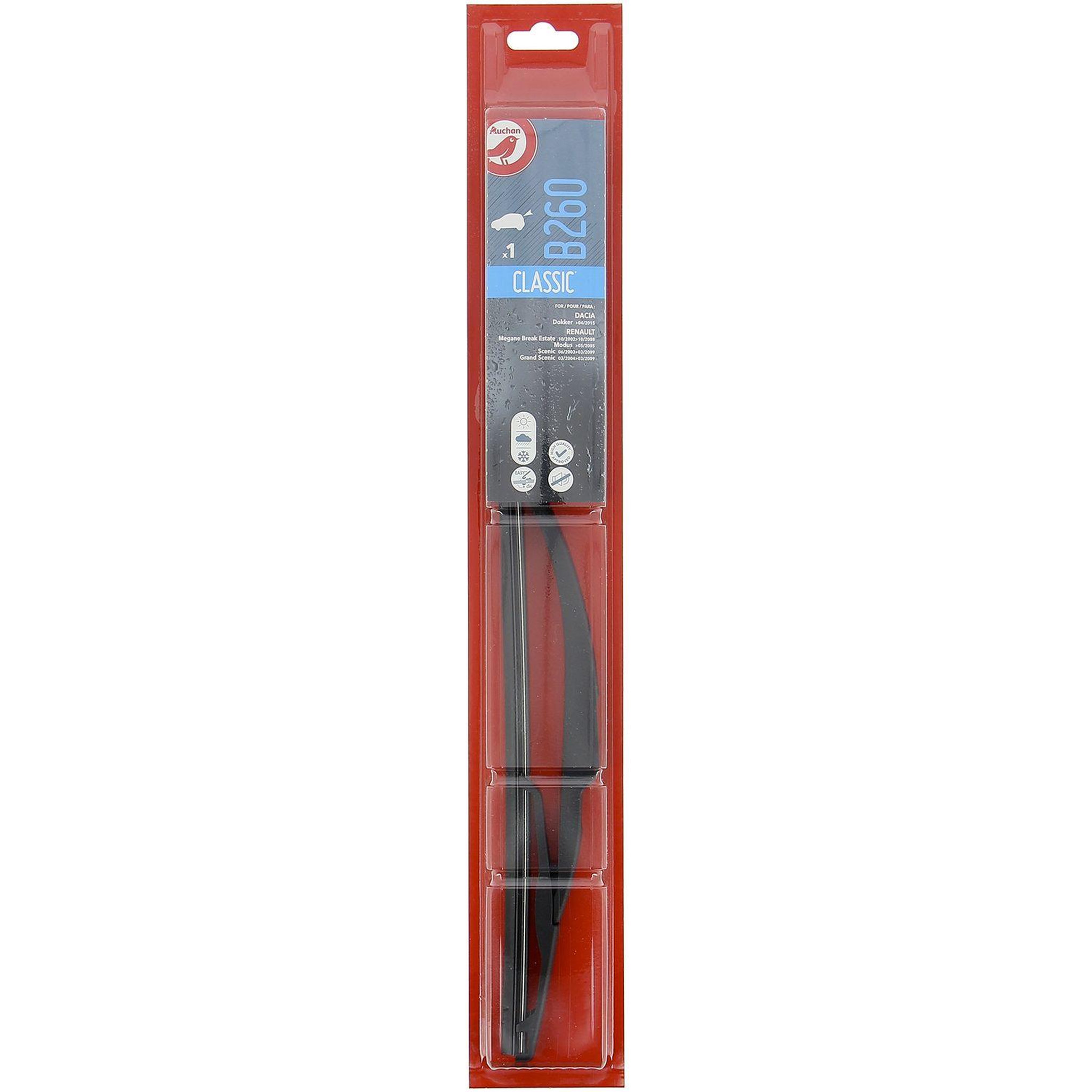 Voir la diapositive 2 : AUCHAN Balai d'essuie-glace B260 26cm pour DACIA RENAULT