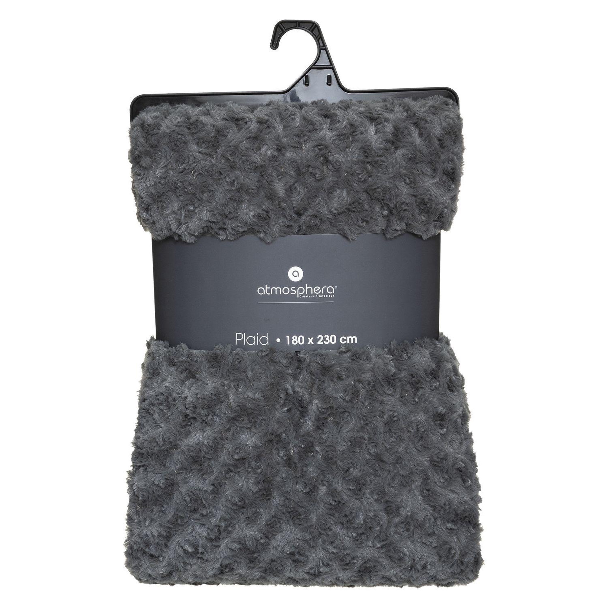 Voir la diapositive 2 : ATMOSPHERA Plaid en imitiation fourrure à boucles en polyester