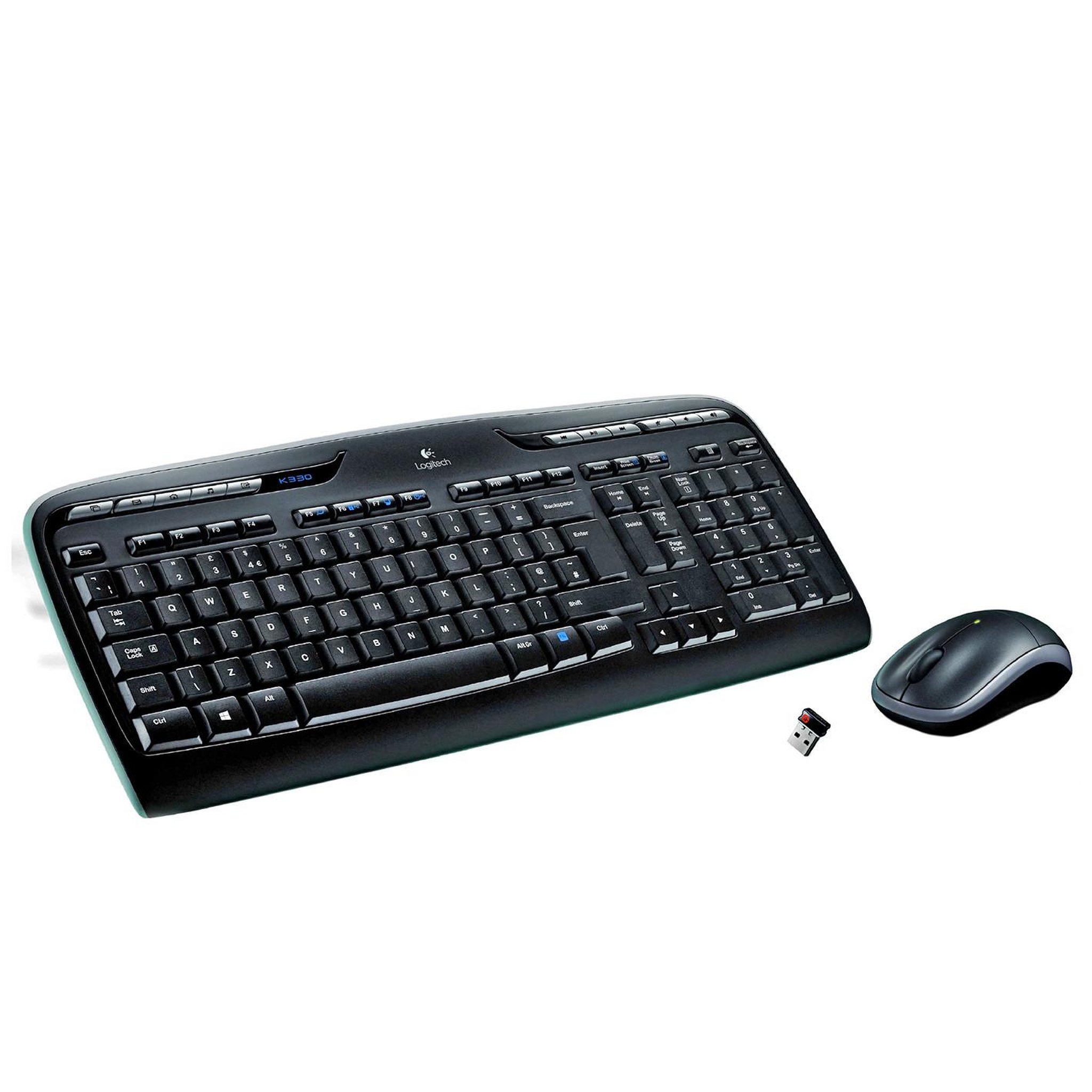 Logitech Logitech wireless combo mk330 clavier souris incluse bureau usb qwerty espagnole noir, gris