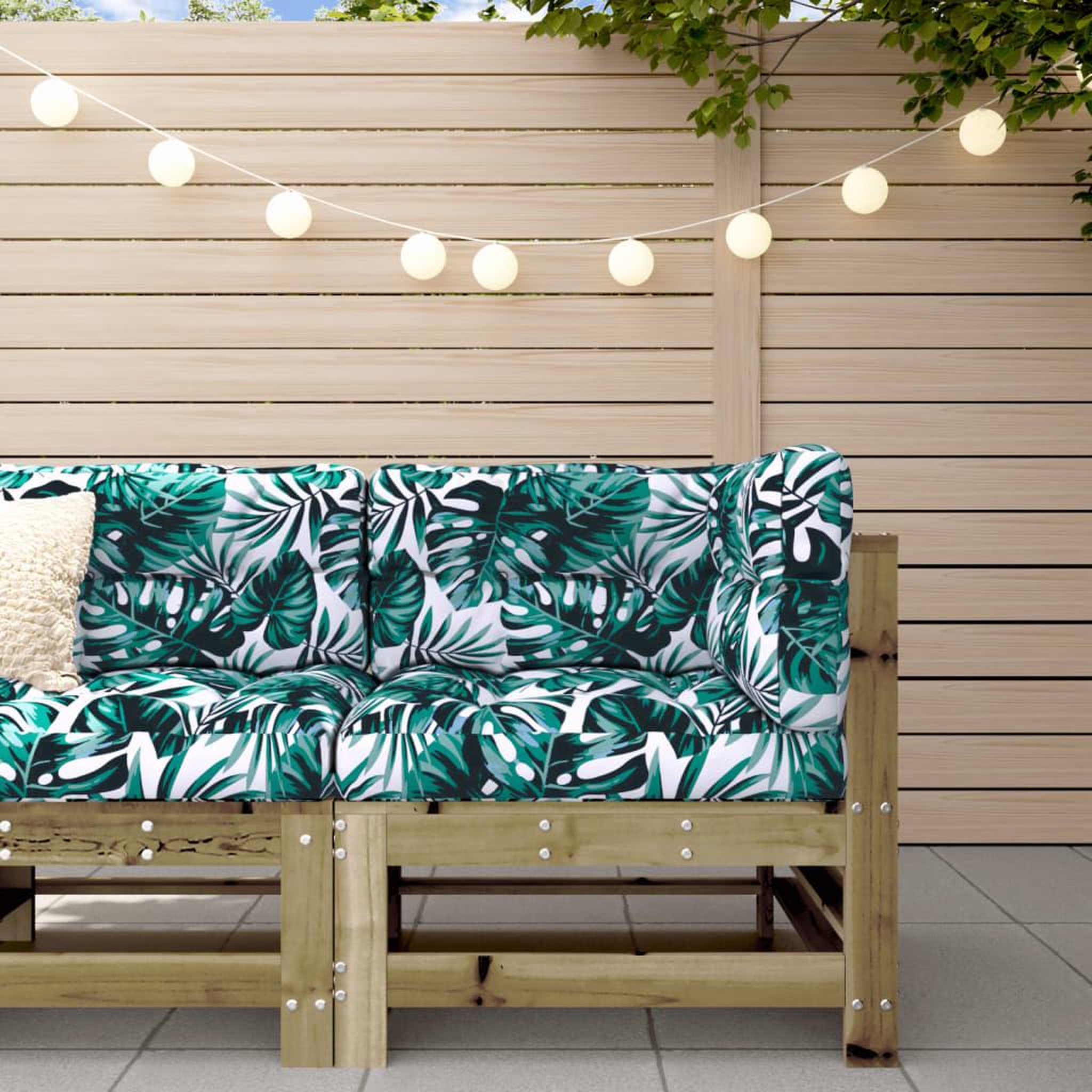 VIDAXL Canape d'angle avec coussins bois de pin impregne