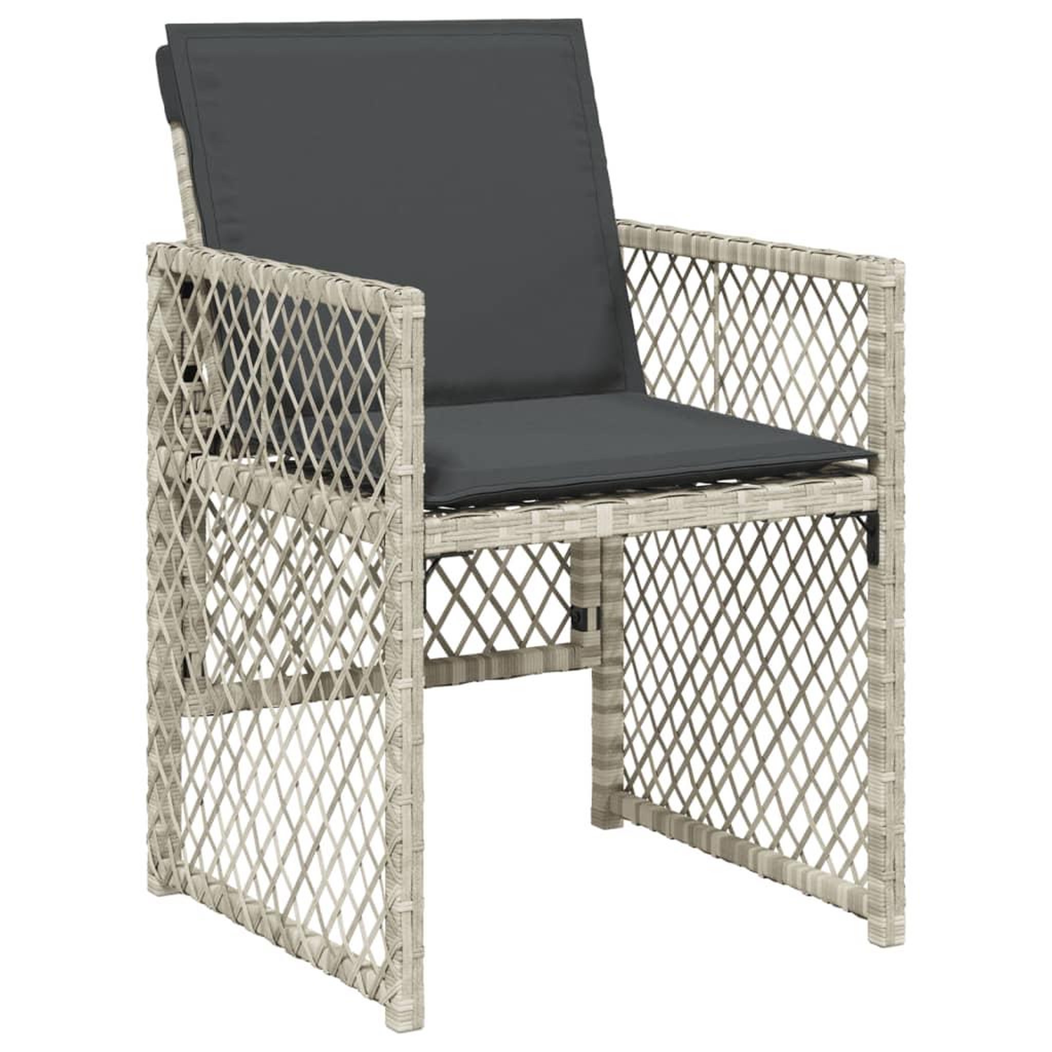 Voir la diapositive 4 : VIDAXL Ensemble a manger de jardin et coussins 13 pcs gris clair rotin