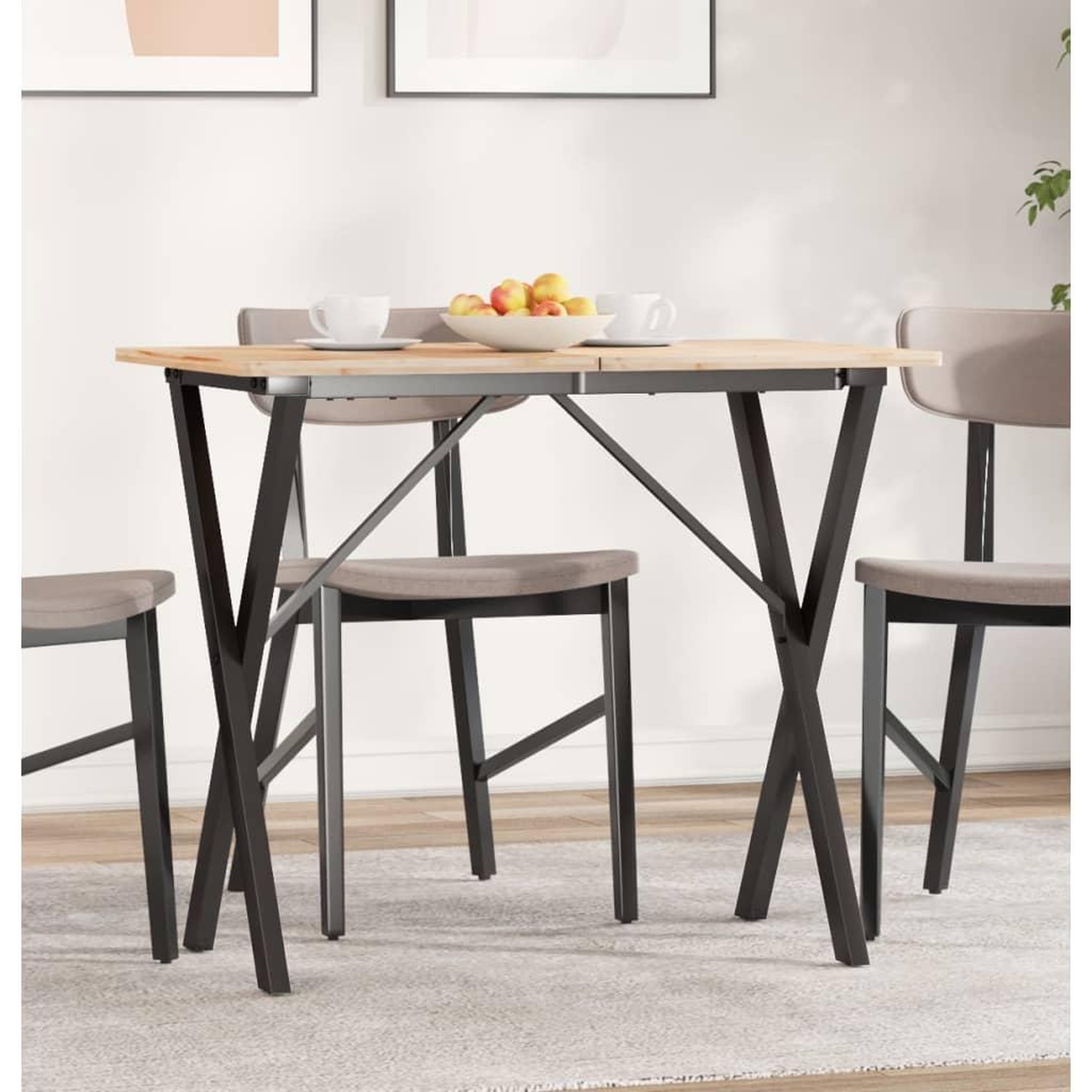 VIDAXL Pieds de table a manger cadre en X 80x40x73 cm acier