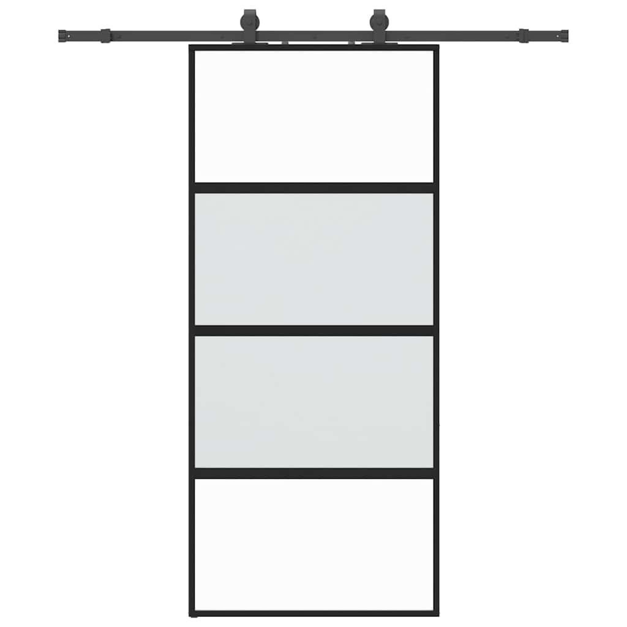 Voir la diapositive 2 : VIDAXL Porte coulissante avec kit de quincaillerie noir 90x205 cm