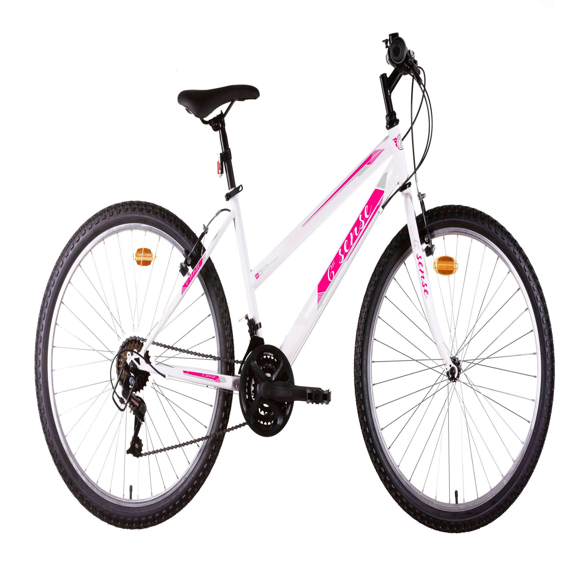 Vélo VTT 26'' Rigide Femme   6ème SENSE  avec cadre acier - 18 vitesses- Freins V-Brake et Jantes en aluminum