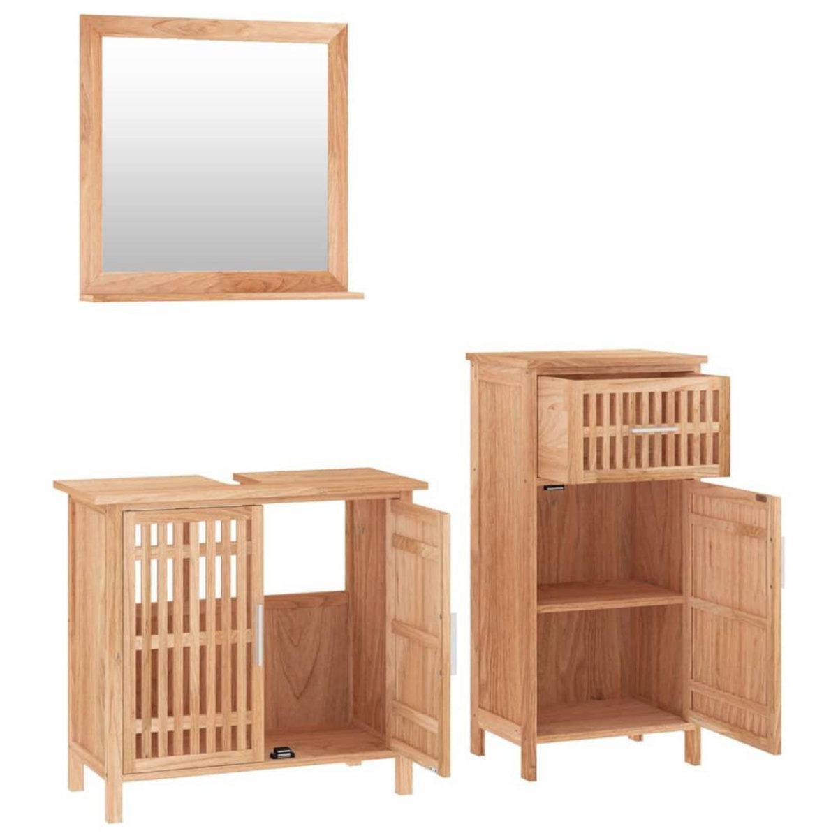 VIDAXL Ensemble de meubles de salle de bain 3 pcs Bois massif de noyer