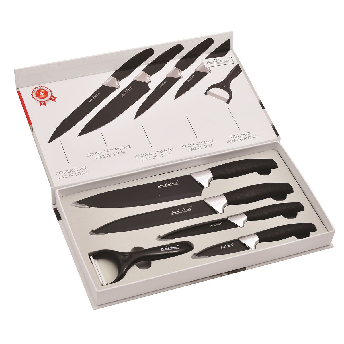 Coffret de 5 couteaux noir