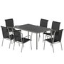 Voir la diapositive 1 : OUTSUNNY Salon de jardin 6 places 7 pièces chaises empilables métal gris
