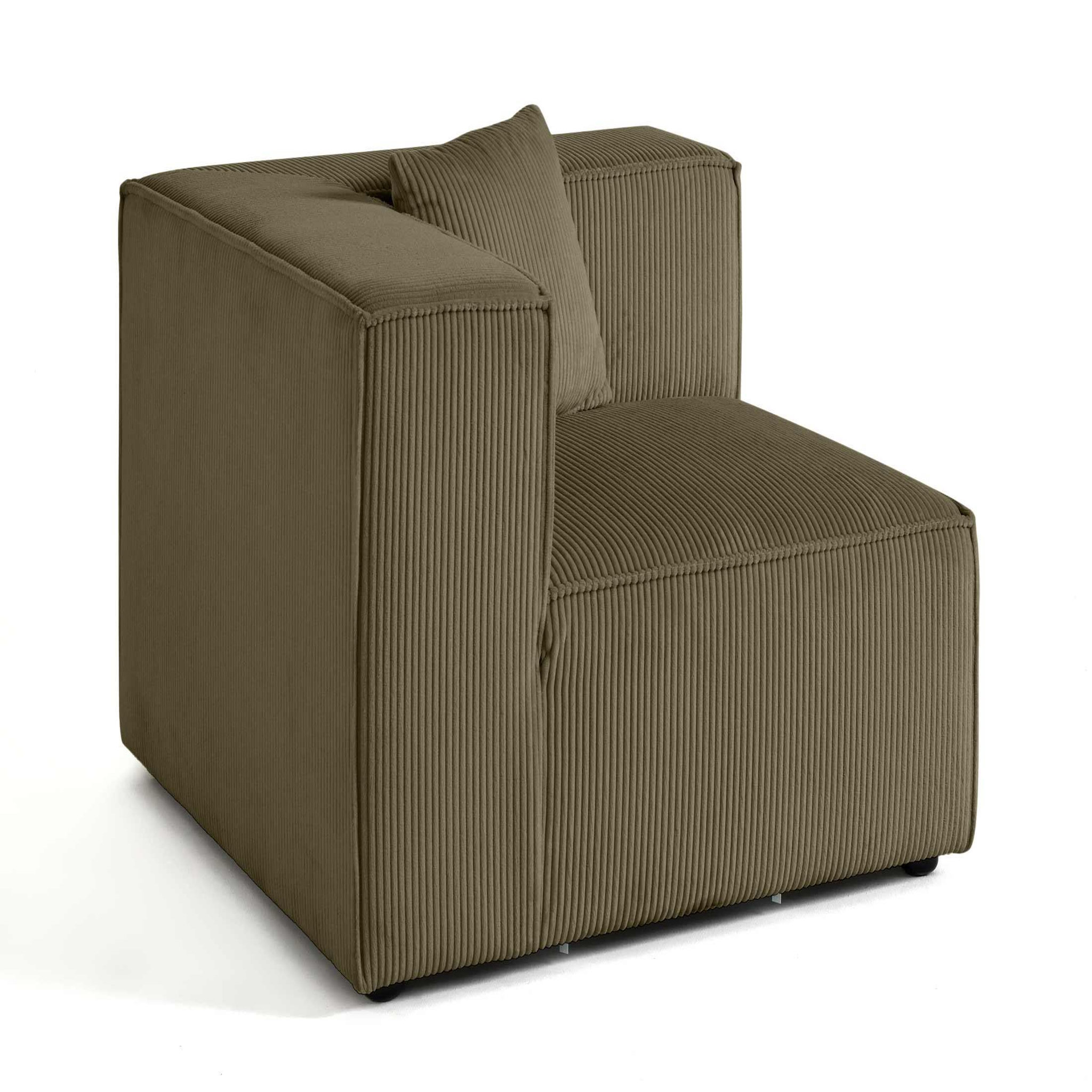 Voir la diapositive 3 : BEST MOBILIER Arty - module d'assise d'angle réversible - en velours côtelé