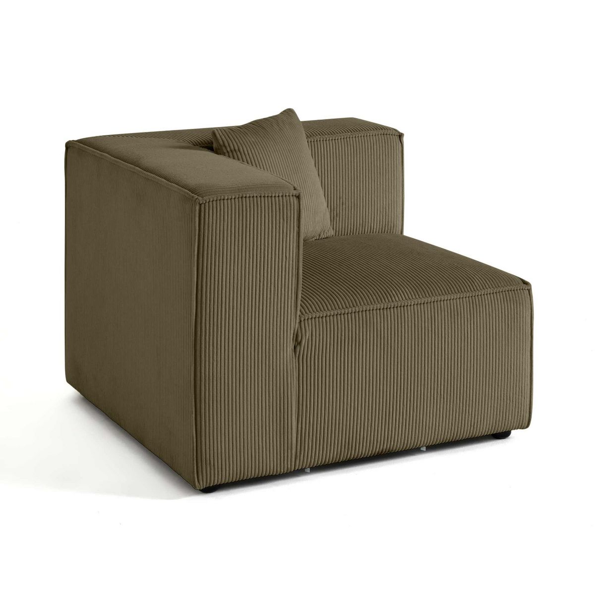 LISA DESIGN Arty - module d'assise d'angle réversible - en velours côtelé