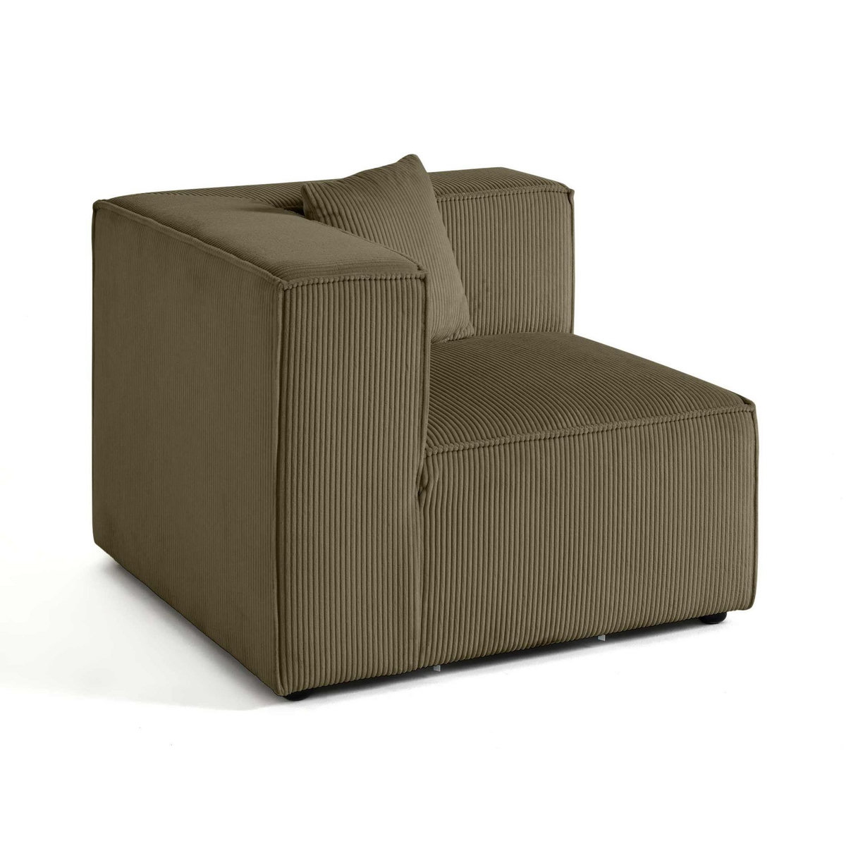 LISA DESIGN Arty - module d'assise d'angle réversible - en velours côtelé