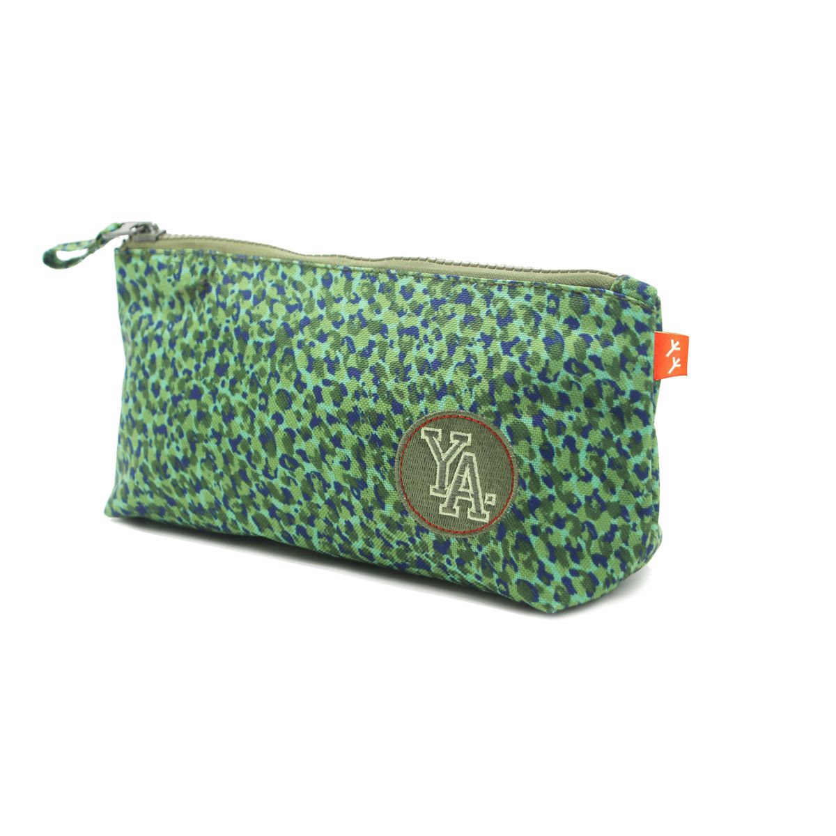 YOUNG'S ATTITUDE Trousse triangle verte motif léopard 