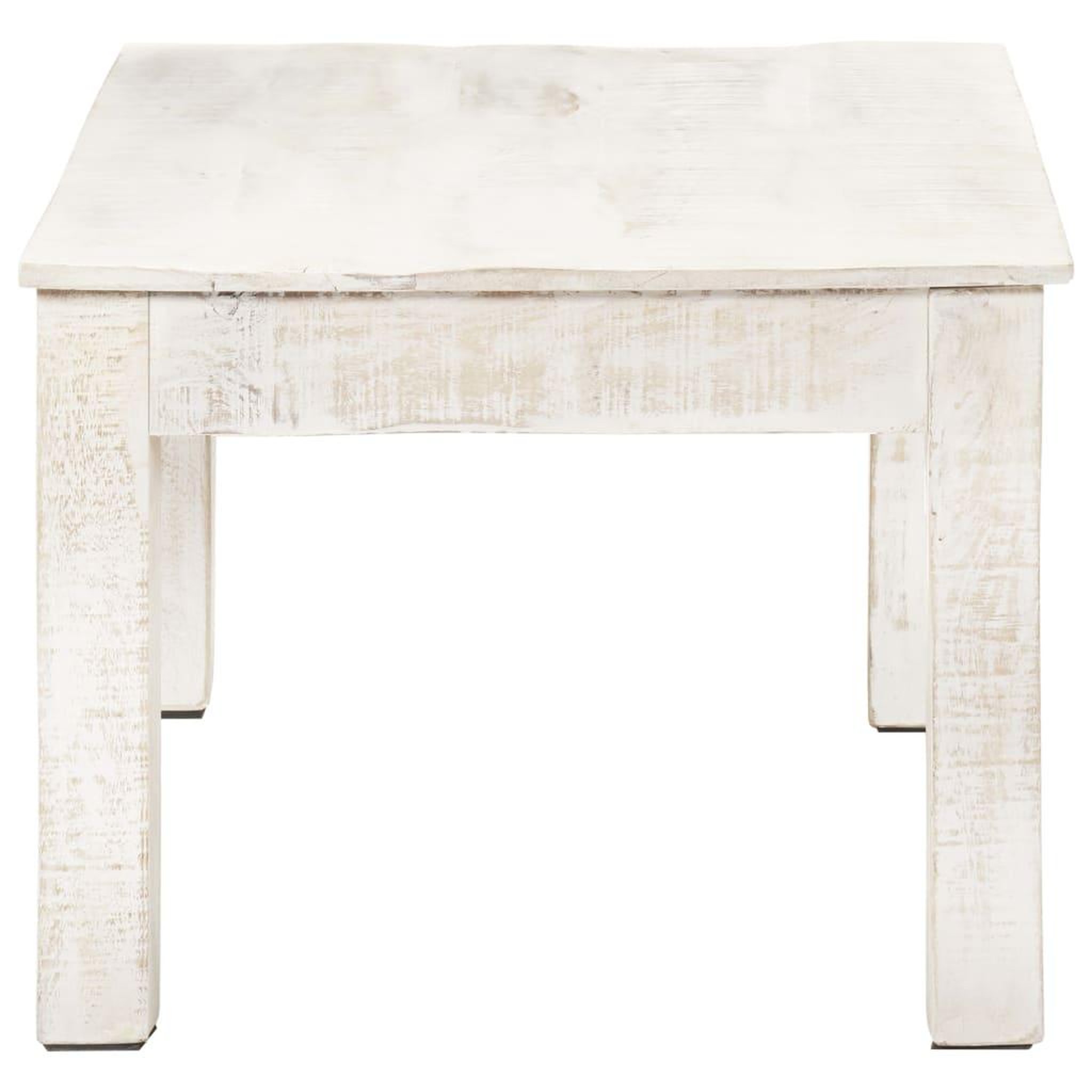 Voir la diapositive 3 : VIDAXL Table basse blanc 110x60x45 cm bois de manguier massif