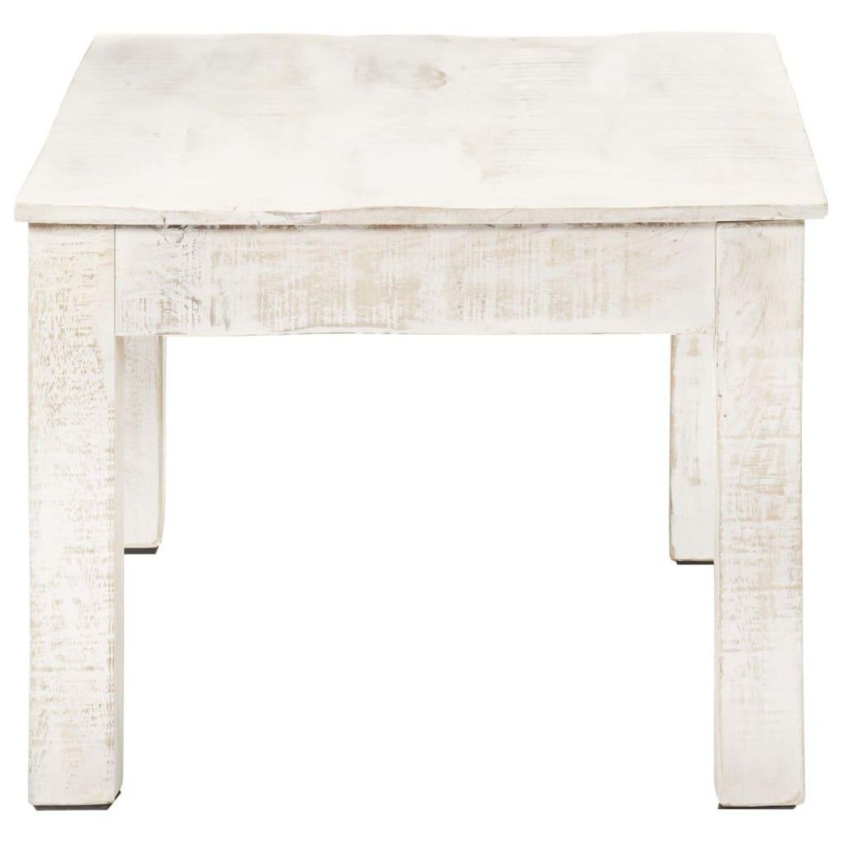 VIDAXL Table basse Blanc 110x60x45 cm Bois de manguier massif
