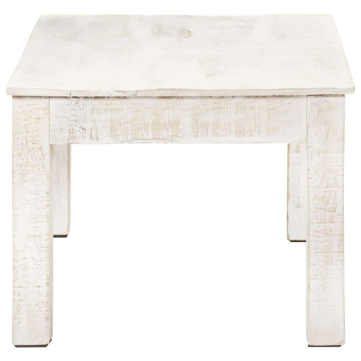 VIDAXL Table basse Blanc 110x60x45 cm Bois de manguier massif