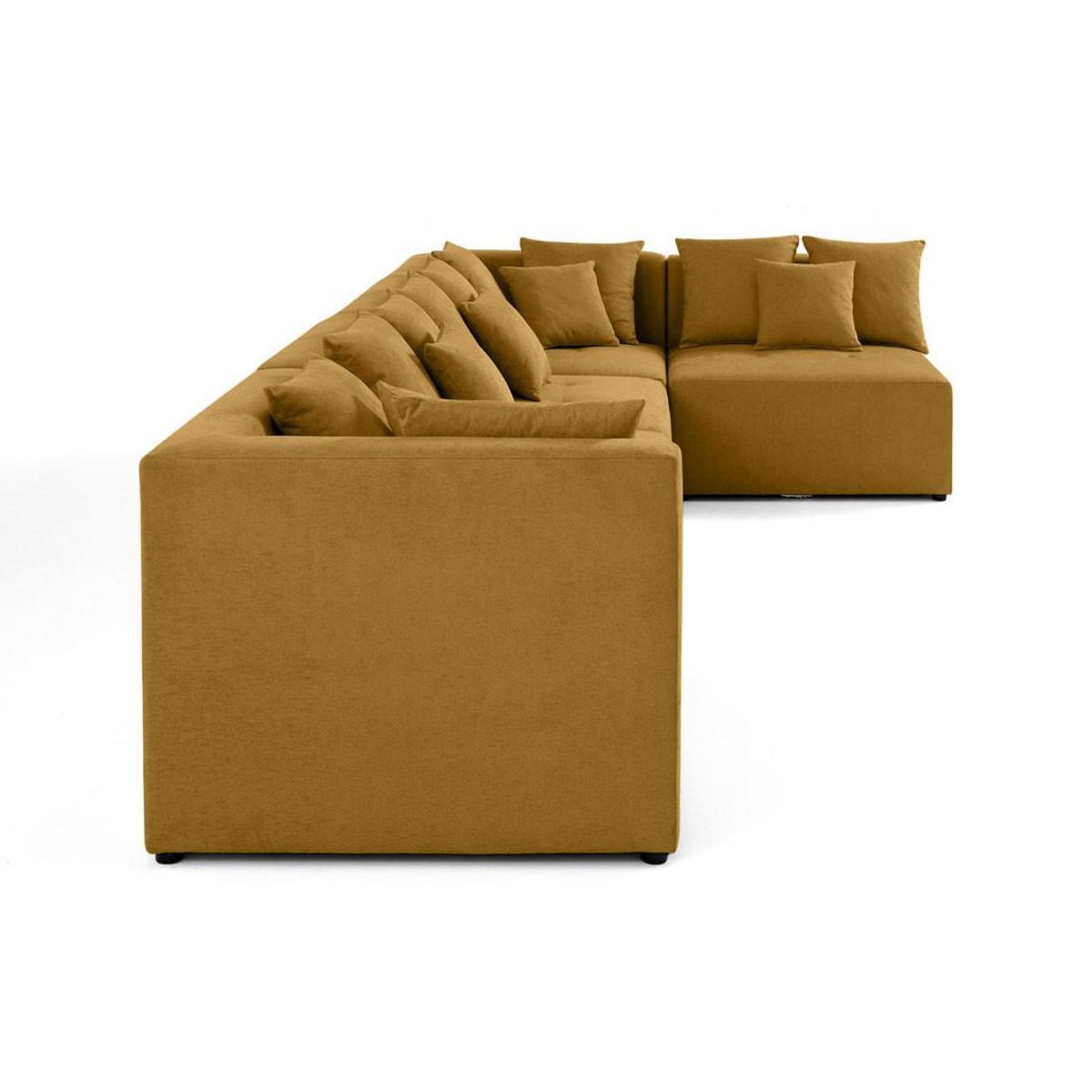 LISA DESIGN Amalfi - canapé modulable d'angle réversible - 5 places - en tissu