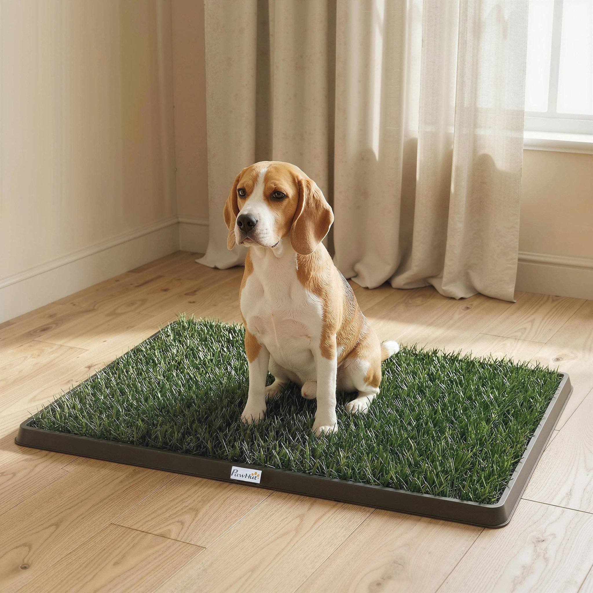 Voir la diapositive 4 : PAWHUT Litière gazon synthétique chien toilettes portables à pelouse 76 x 50 cm