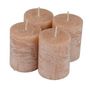 Voir la diapositive 1 : Paris Prix Lot de 4 Bougies Pilier  Rustique  5cm Taupe