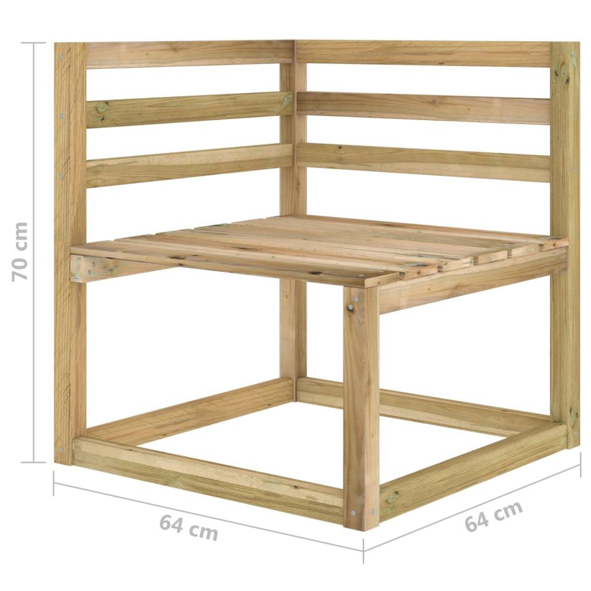 Voir la diapositive 6 : VIDAXL Canape d'angle palette de jardin Bois de pin impregne de vert
