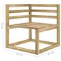 Voir la diapositive 6 : VIDAXL Canape d'angle palette de jardin Bois de pin impregne de vert