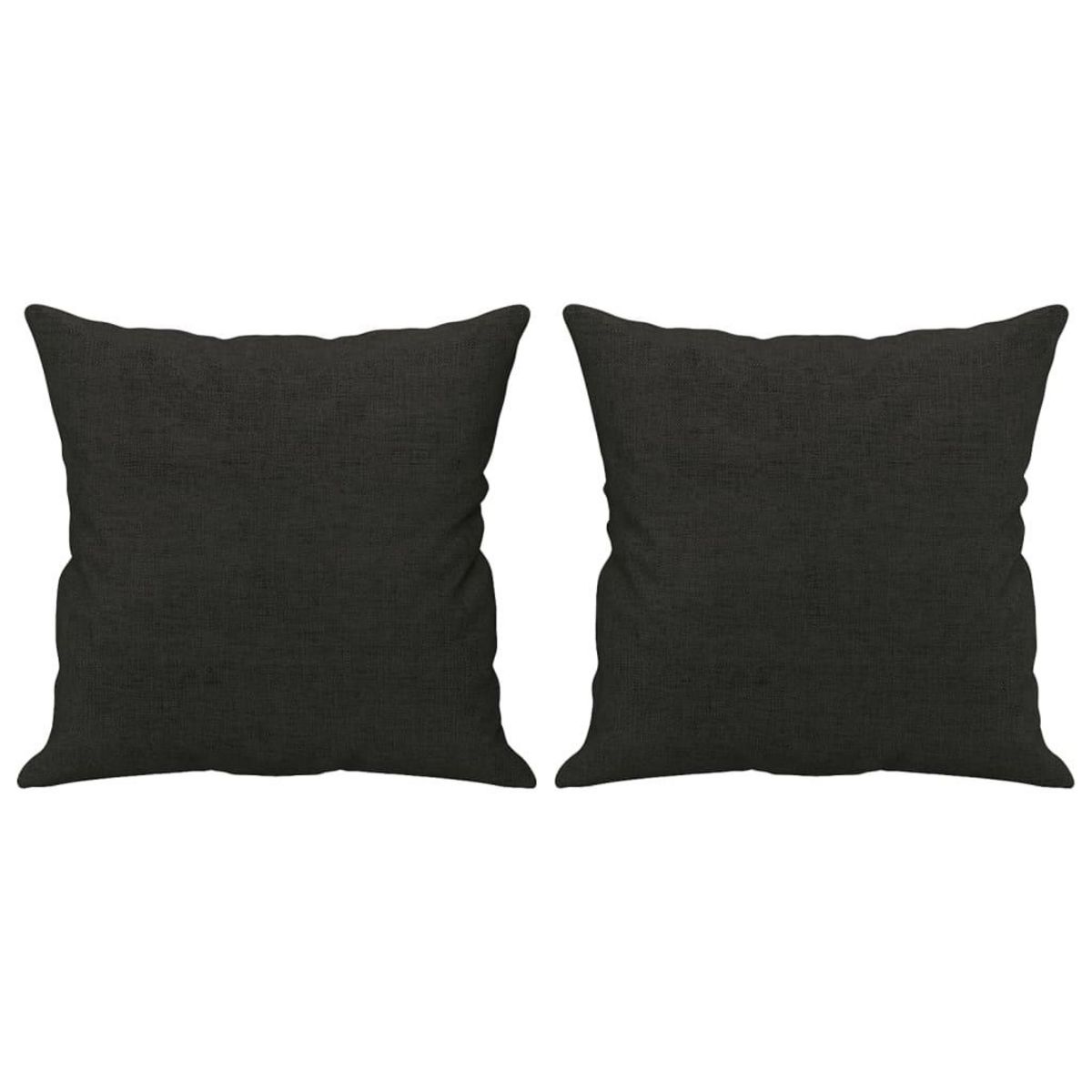 VIDAXL Coussins decoratifs lot de 2 Noir 40x40 cm Tissu