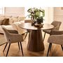 Voir la diapositive 3 : LISA DESIGN Toledo - table à manger ronde - effet bois foncé - 120 cm - 4 à 6 personnes