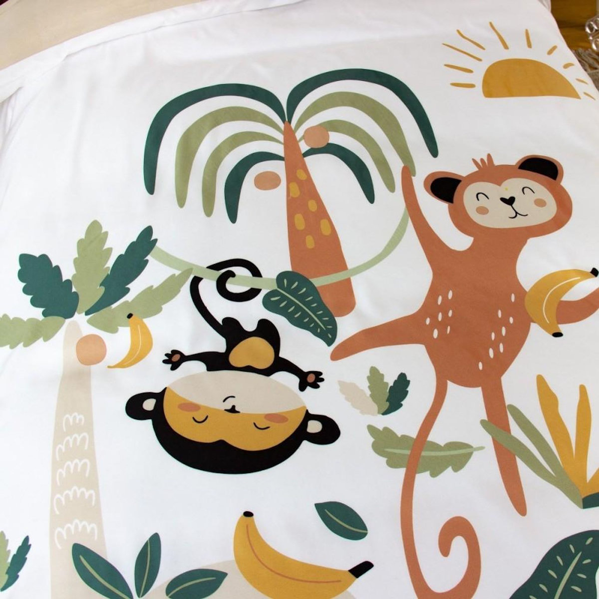 COTE DECO Housse de couette enfant 140x200 + 1 taie avec oreilles