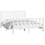 VIDAXL Cadre de lit avec tete de lit blanc bois pin massif 160x200 cm