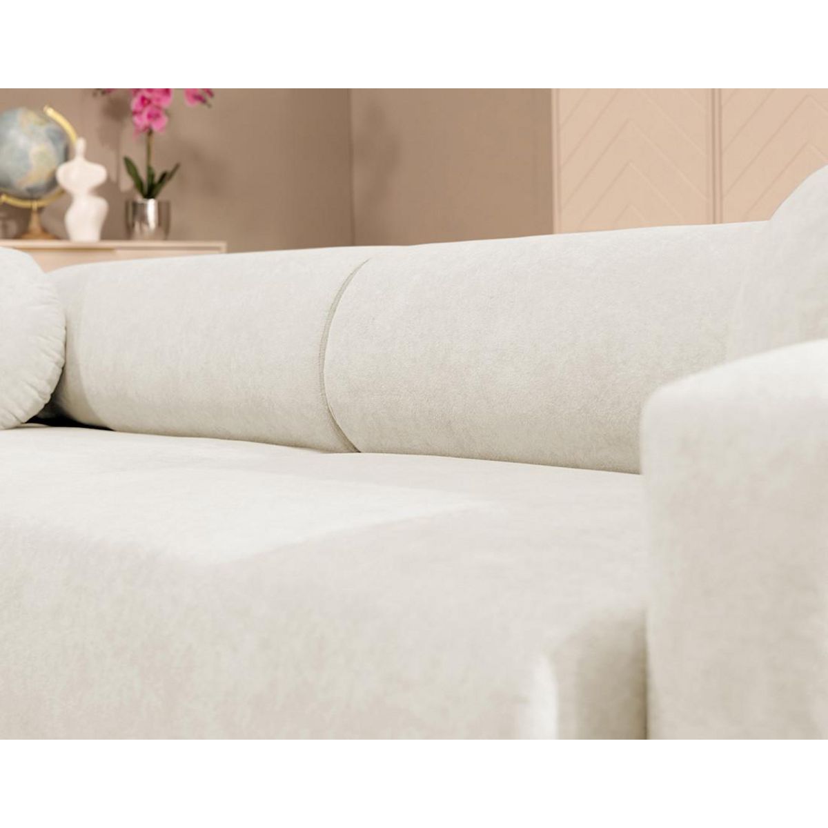 BEST MOBILIER Brunello - canapé d'angle réversible 4 places convertible avec coffre en tissu