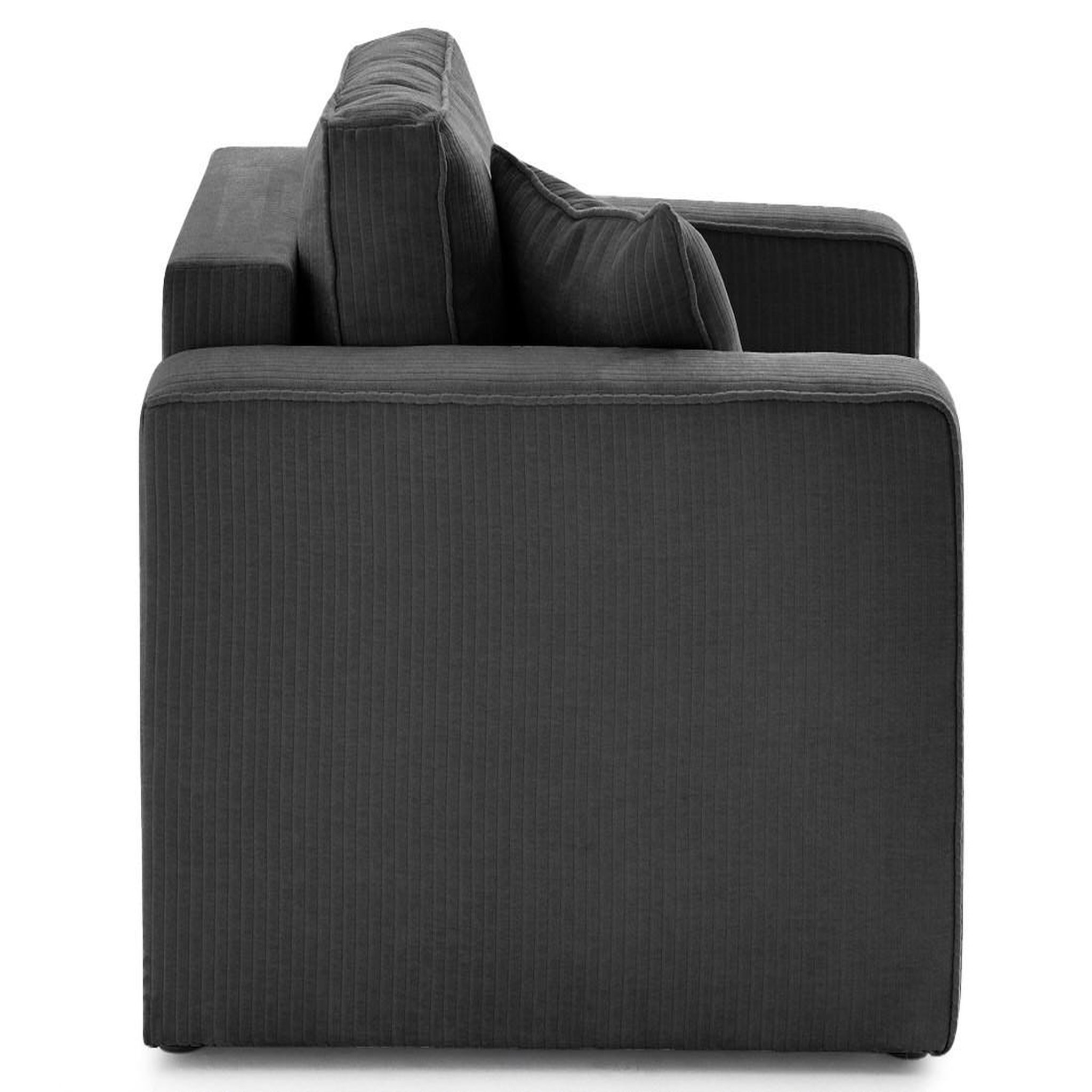 Voir la diapositive 2 : BEST MOBILIER Topaze - fauteuil en velours côtelé plat