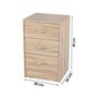 Voir la diapositive 3 : TOILINUX Meuble de rangement à 3 tiroirs Pratik - Hauteur 60 cm - Bois clair