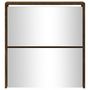 Voir la diapositive 5 : VIDAXL Armoire a chaussures miroir a 2 niveaux Chene fume 63x17x67 cm