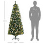 Voir la diapositive 3 : HOMCOM Sapin de Noël artificiel lumineux LED x 250 blanc chaud 30 pommes de pin H. 180 cm 703 branches vert effet neige