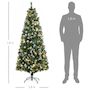 Voir la diapositive 3 : HOMCOM Sapin de Noël artificiel lumineux LED x 250 blanc chaud 30 pommes de pin H. 180 cm 703 branches vert effet neige