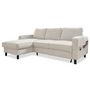 Voir la diapositive 1 : BEST MOBILIER Molly - canapé d'angle gauche 4 places convertible avec coffre en tissu