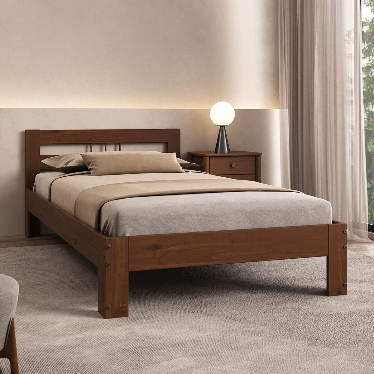 IDIMEX Lit en pin THEO, 3 tailles et 3 coloris disponibles