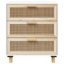 Voir la diapositive 5 : VIDAXL Buffet Blanc 60x30x70 cm Bois de pin massif et rotin naturel