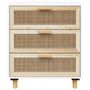 Voir la diapositive 5 : VIDAXL Buffet Blanc 60x30x70 cm Bois de pin massif et rotin naturel