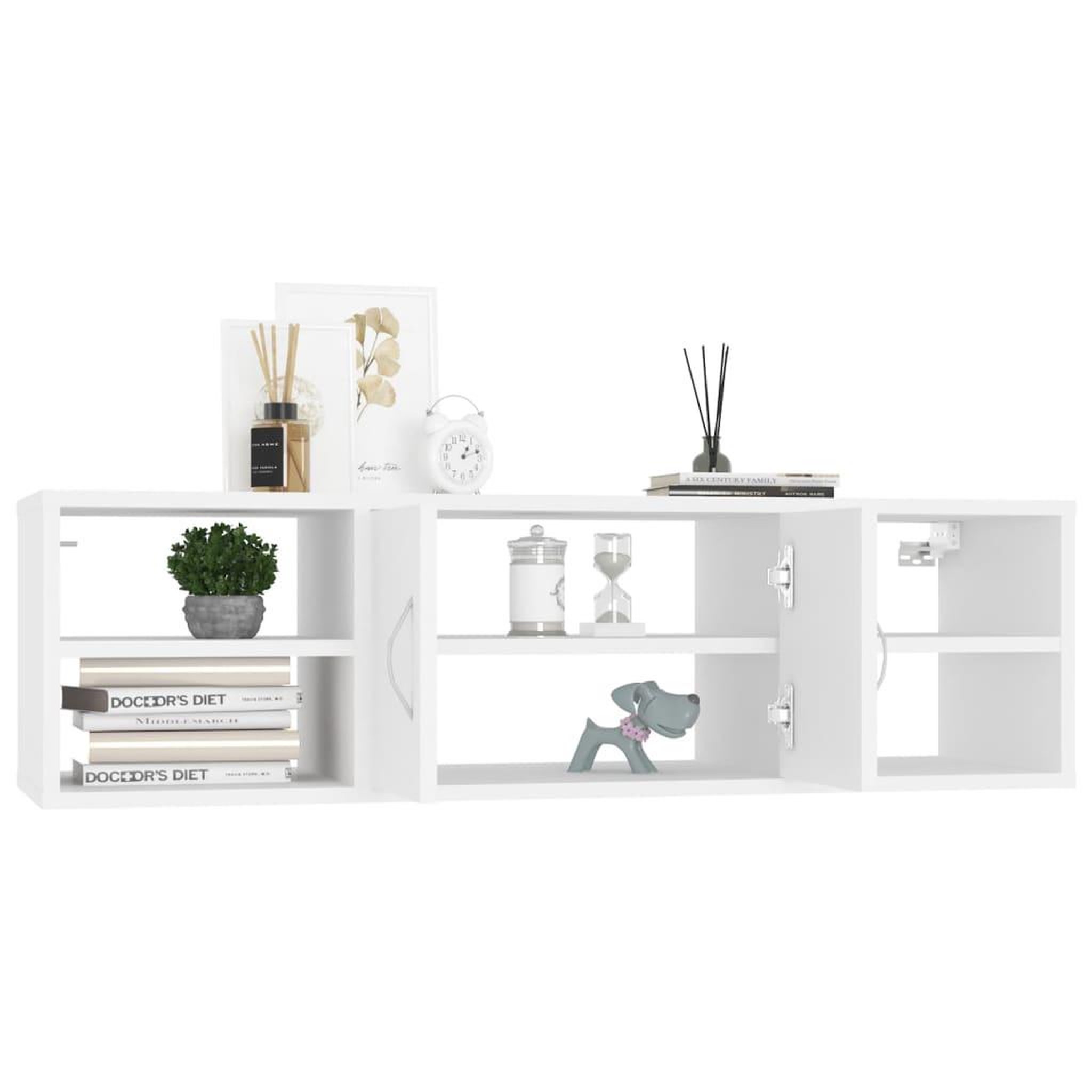 Voir la diapositive 4 : VIDAXL Etagere murale Blanc 102x30x29 cm Bois d'ingenierie