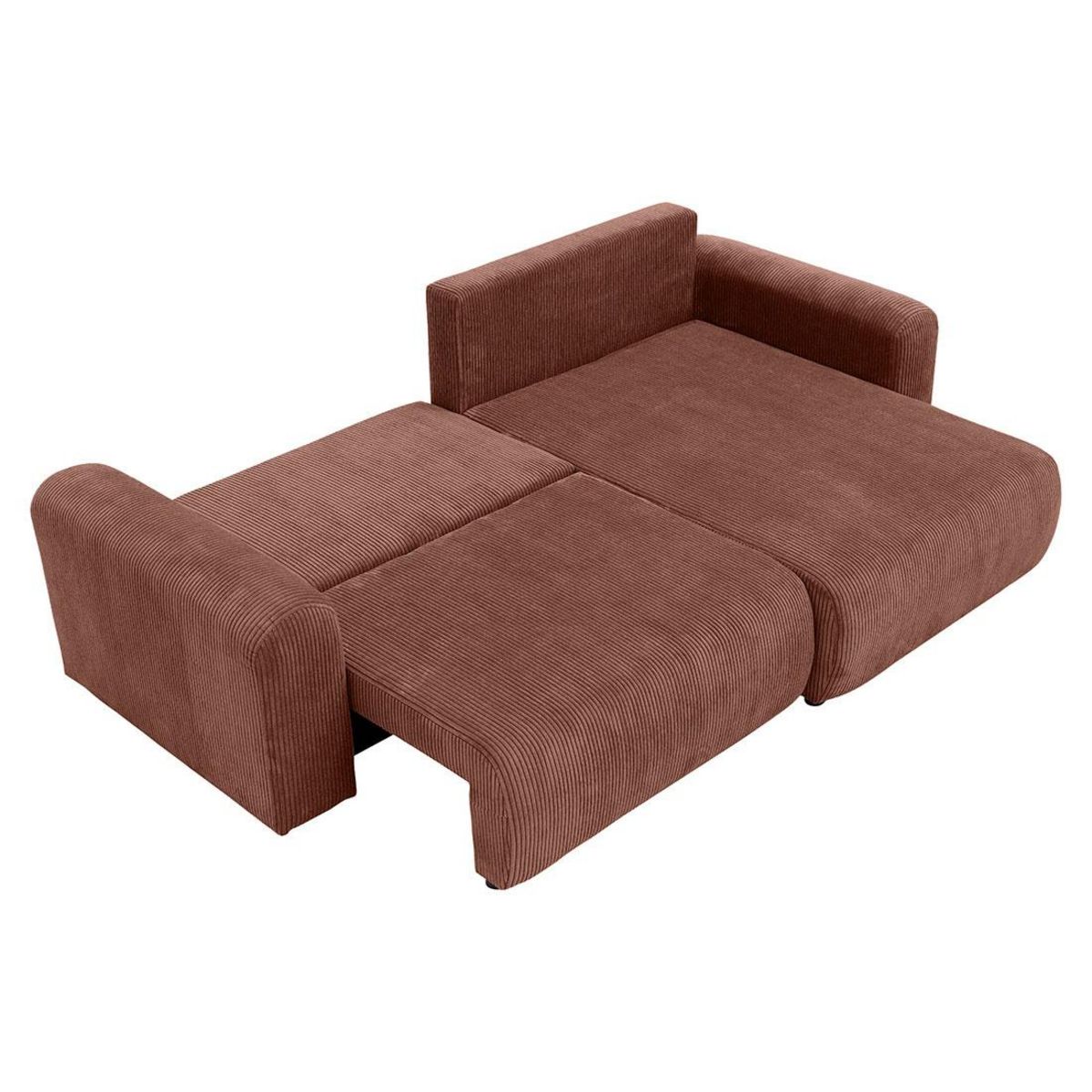 BEST MOBILIER Naomi - canapé d'angle réversible 4 places convertible avec coffre en velours côtelé