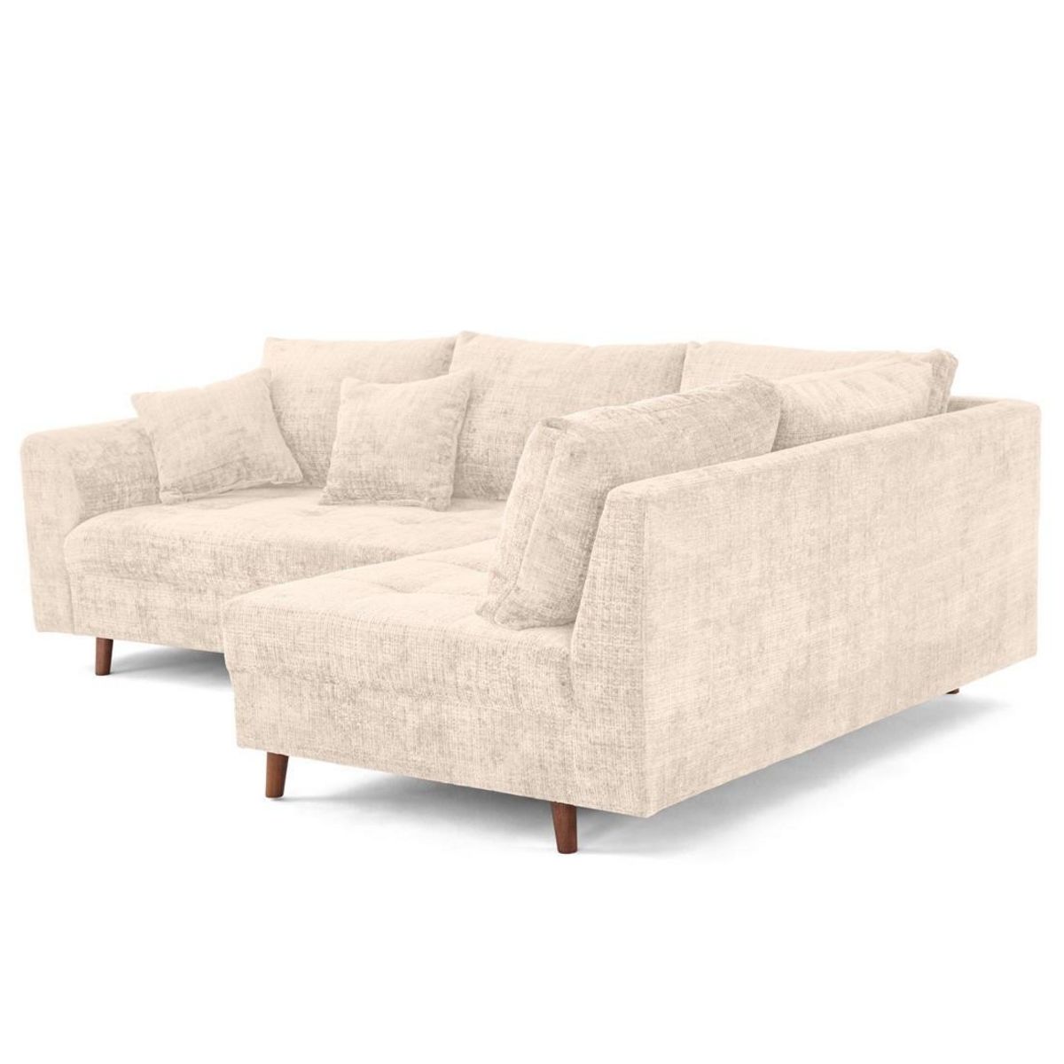 LISA DESIGN Rune - canapé d'angle droit 4 places en velours texturé