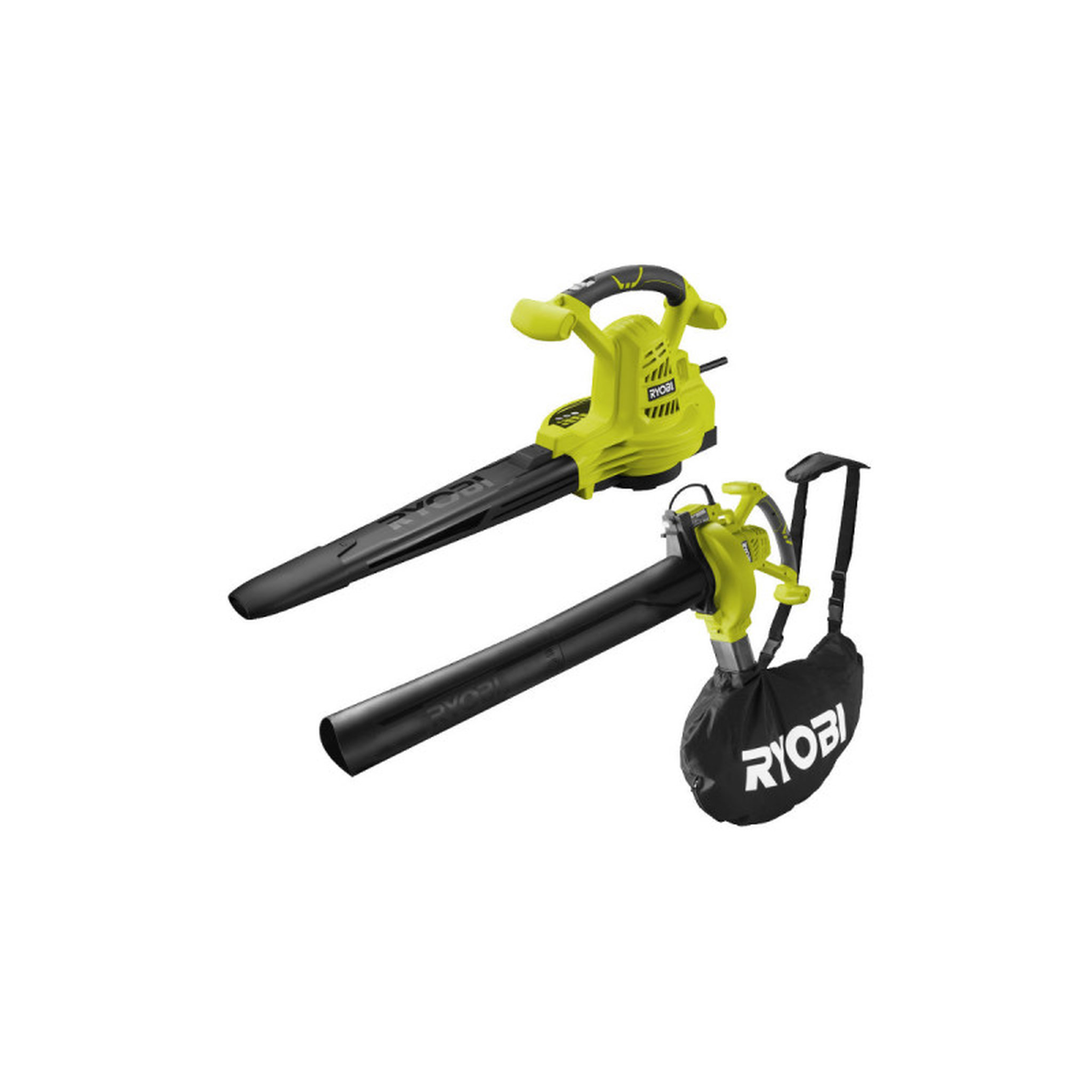 Voir la diapositive 1 : Ryobi Souffleur aspiro-broyeur électrique RYOBI 2800W 2en1 - RBV2800CSV