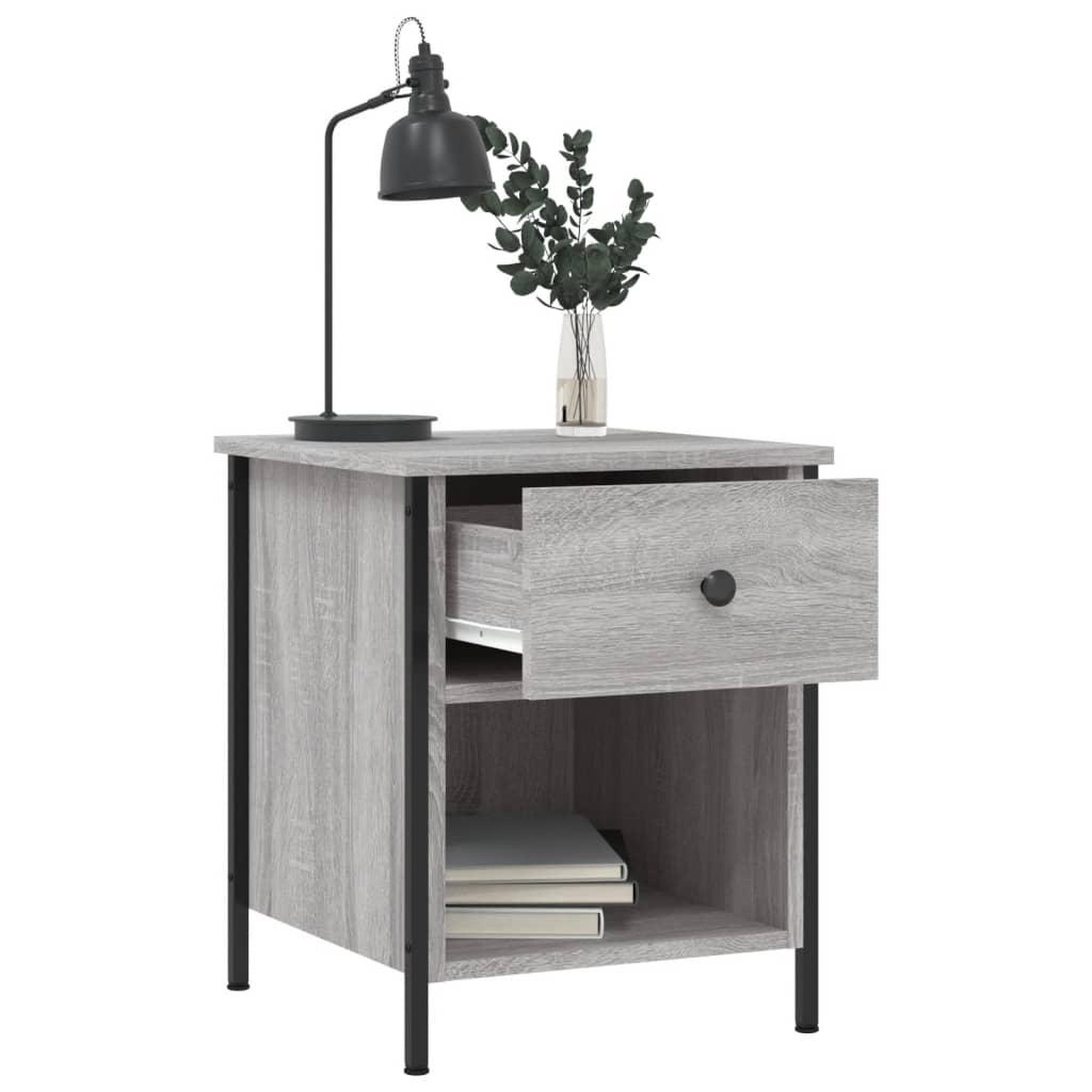 Voir la diapositive 5 : VIDAXL Tables de chevet 2 pcs sonoma gris 40x42x50cm bois d'ingenierie